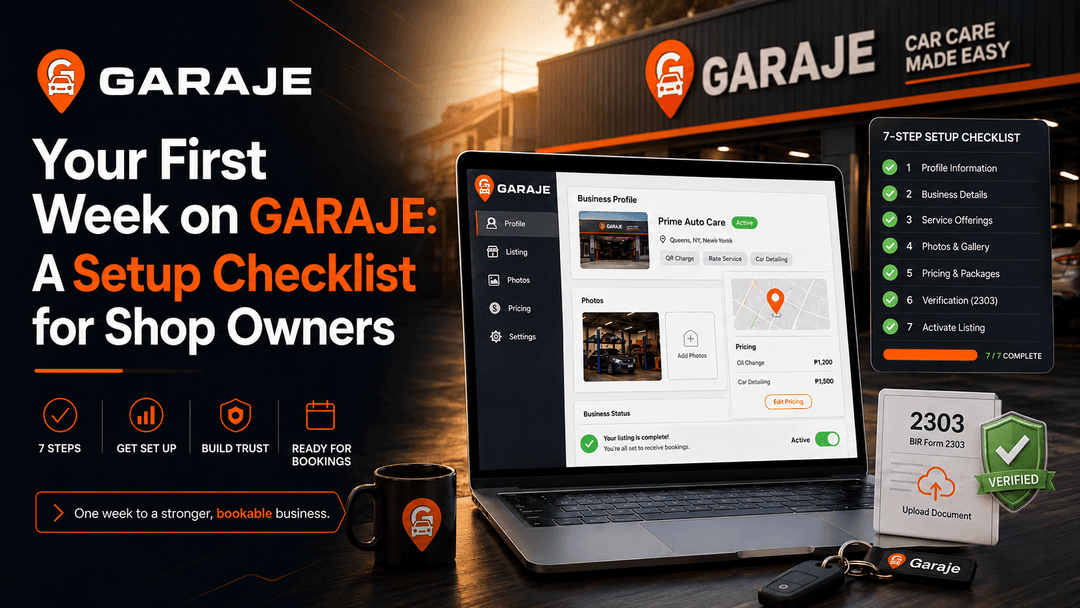 Your First Week on Garaje: A Setup Checklist for Shop Owners